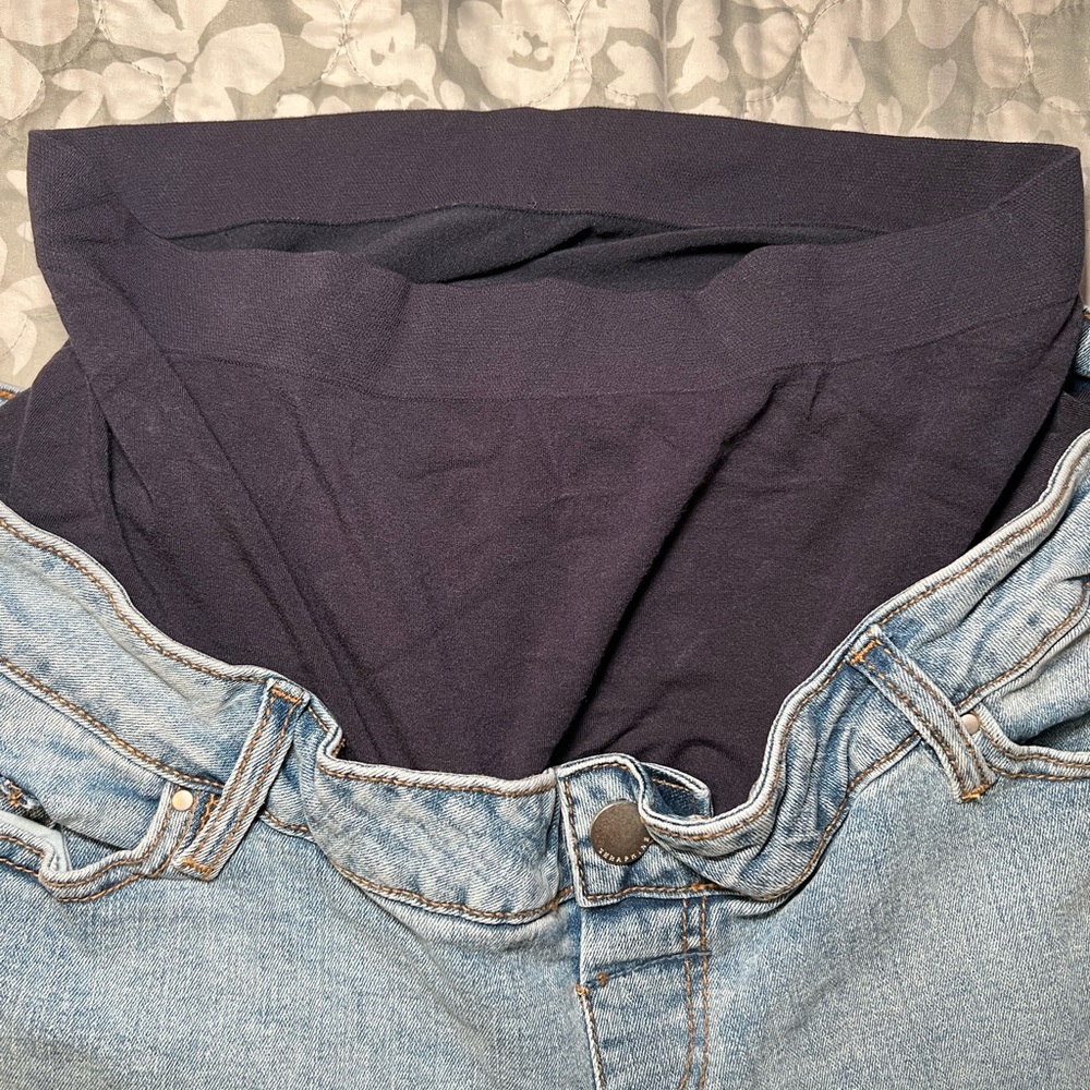 Seraphine Over The Bump Denim Maternity Jeans with Panel
